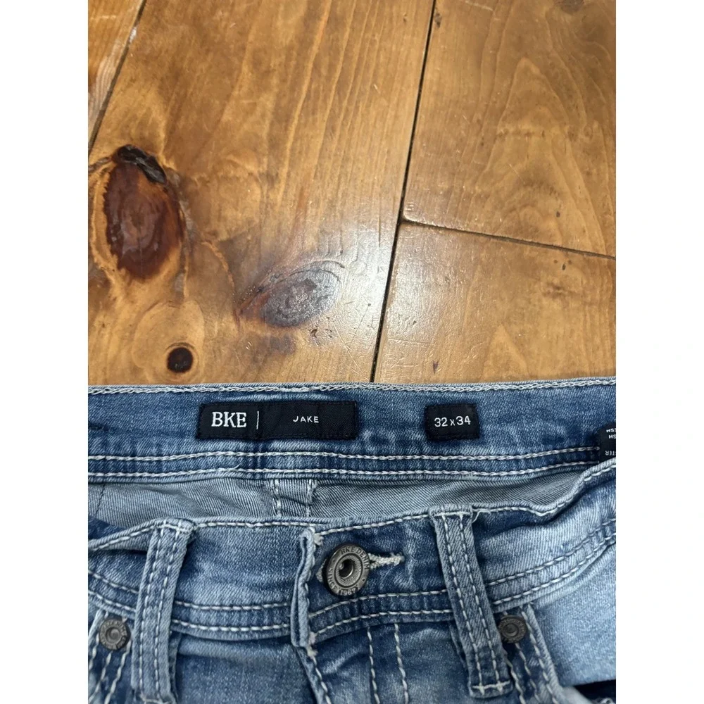 BKE Jake Men's Jeans Size 32x34 Light Wash Straight Denim Button Fly